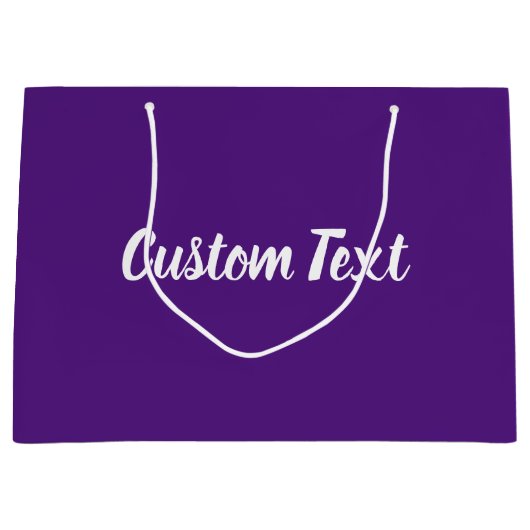 Elegante Royal Lila White Script Template Große Geschenktüte (Vorderseite)
