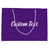 Elegante Royal Lila White Script Template Große Geschenktüte (Rückseite)