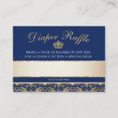 Elegante Royal Prince Baby Duwer Diaper Raffle Begleitkarte (Vorderseite)