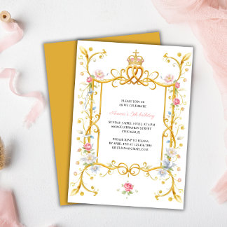 Elegante Royal Princess Girl 5. Geburtstagsparty Einladung