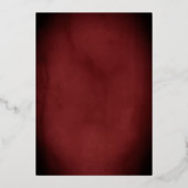 Elegante Royal Rote Rose Gold Swirl Quinceanera Folieneinladung (Rückseite)