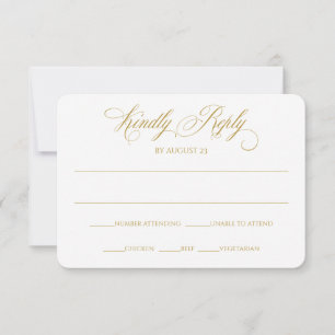 Elegante RSVP-Antwortkarte   Charlene (Gold) Einladung