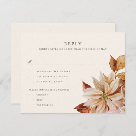 Elegante RSVP-Antwortkarte für Blumenzwiebeln im H Einladung (Vorne/Hinten)