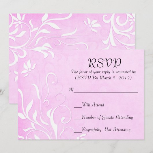Elegante RSVP Karte (Vorne/Hinten)
