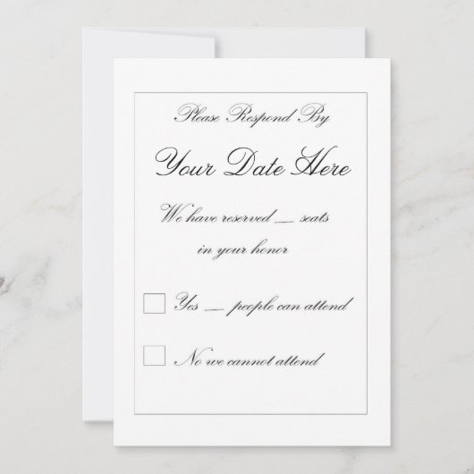 Elegante RSVP-Karte (Vorderseite)