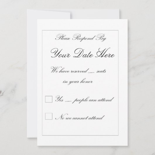 Elegante RSVP-Karte (Vorderseite)