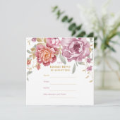 Elegante RSVP-Karte für Blumen und Gold (Stehend Vorderseite)