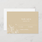 Elegante RSVP-Karte für Botanische Weiße Blütenhoc (Vorne/Hinten)