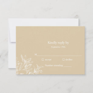 Elegante RSVP-Karte für Botanische Weiße Blütenhoc