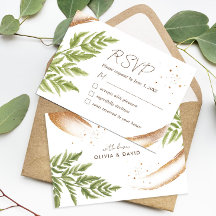 Elegante RSVP-Karte für moderne Grünanlagen und Ho
