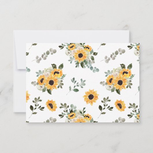 Elegante RSVP-Karte für Sonnenblumen Grün Hochzeit RSVP Karte (Rückseite)