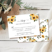 Elegante RSVP-Karte für Sonnenblumen Grün Hochzeit RSVP Karte