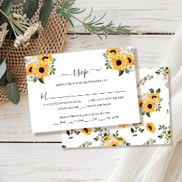 Elegante RSVP-Karte für Sonnenblumen Grün Hochzeit RSVP Karte