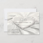 Elegante RSVP-Karte für Weißes Cream Herz RSVP Karte (Vorderseite)