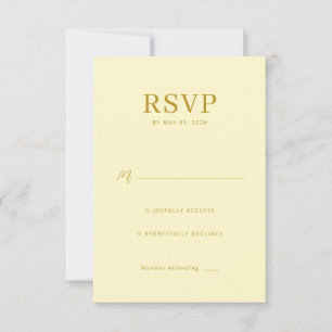 Elegante RSVP-Karte in blassem Gelb RSVP Karte