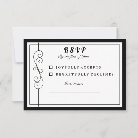 Elegante RSVP-Karte Save The Date (Vorderseite)