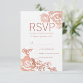 Elegante RSVP-Karten der modernen Rose RSVP Karte (Stehend Vorderseite)