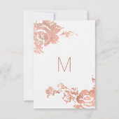 Elegante RSVP-Karten der modernen Rose RSVP Karte (Rückseite)