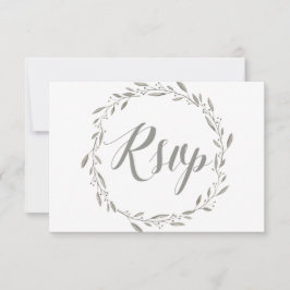 Elegante RSVP-Karten für Hochzeiten mit grauem Kra RSVP Karte