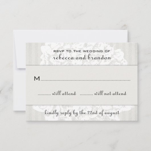 Elegante RSVP-Karten für Hochzeitspaare RSVP Karte (Vorderseite)