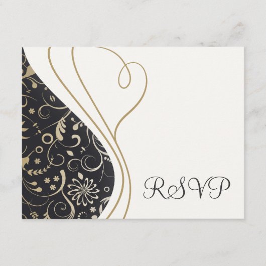 Elegante RSVP-Karten RSVP Karte (Vorderseite)