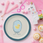 Elegante Rubber Ducky Aquamarin Blue Ribbon Babydu Pappteller (Party)