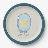 Elegante Rubber Ducky Aquamarin Blue Ribbon Babydu Pappteller (Vorderseite)