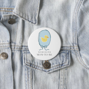 Elegante Rubber Ducky Personalisiert Baby Shower Button