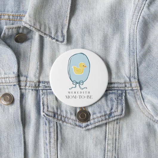 Elegante Rubber Ducky Personalisiert Baby Shower Button (Beispiel)