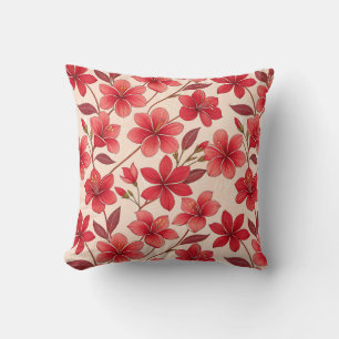 Elegante Ruby-Blüte  Kissen