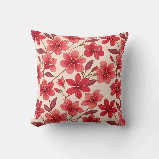 Elegante Ruby-Blüte  Kissen (Vorderseite)