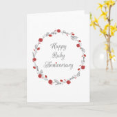 Elegante Ruby & Floral 40 Jahre Jubiläumskarte Karte (Gelbe Blume)