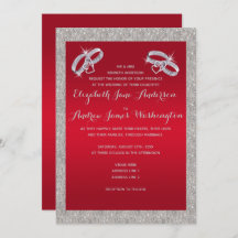Elegante Ruby Red & Funkelnd Silver Rings Wedding