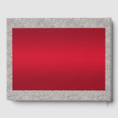 Elegante Ruby Red & Funkelnd Silver Rings Wedding Gästebuch (Rückseite)