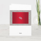 Elegante Ruby Red & Funkelnd Silver Rings Wedding Karte (Rückseite)