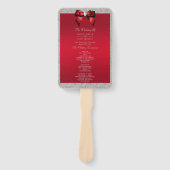 Elegante Ruby Red, Silver Glitzer Hochzeitsprogram Fächer (Vorderseite)