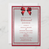 Elegante Ruby Red Silver Glitzer Probe Dinner Einladung (Vorderseite)
