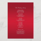 Elegante Ruby Red & Silver Glitzer Wedding Programm (Rückseite)