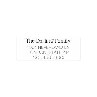 Elegante Rücksendeadresse | 4 Zeilen Familienname Permastempel