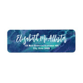 Elegante Rücksendeadresse aus blau-grünem Marmor (Vorne)