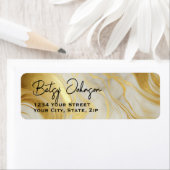Elegante Rücksendeadresse aus Elfenbein und Goldma (Insitu)
