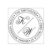 Elegante Rücksendeadresse Circular Wedding Initial Gummistempel (Prägung)