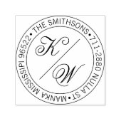 Elegante Rücksendeadresse Circular Wedding Initial Permastempel (Design)