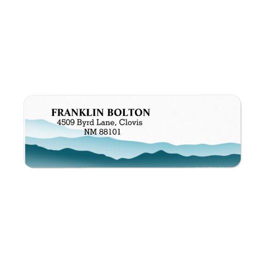 Elegante Rücksendeadresse der blauen Rolling Mount (Vorne)