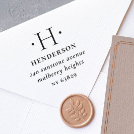 Elegante Rücksendeadresse der herkömmlichen Monogr Permastempel