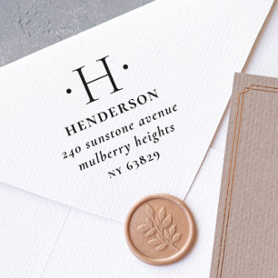 Elegante Rücksendeadresse der herkömmlichen Monogr Permastempel