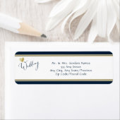 Elegante Rücksendeadresse der Marine und Gold (Insitu)