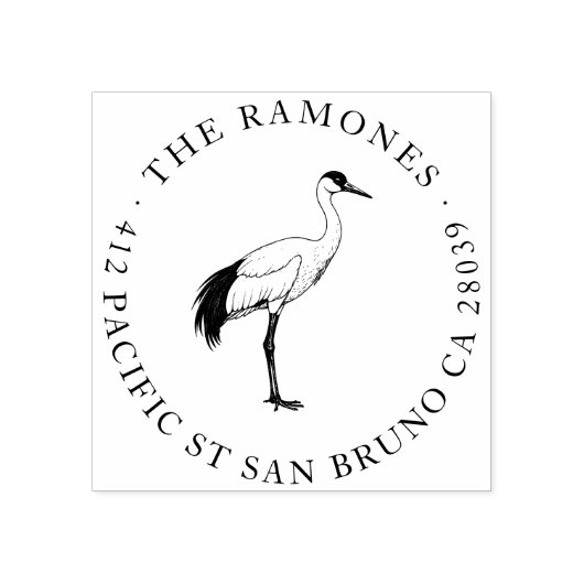 Elegante Rücksendeadresse der Rotkronenkrane Gummistempel (Prägung)