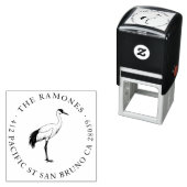 Elegante Rücksendeadresse der Rotkronenkrane Permastempel (Beispiel)