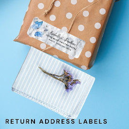 Elegante Rücksendeadresse des Schmetterlings in Aq